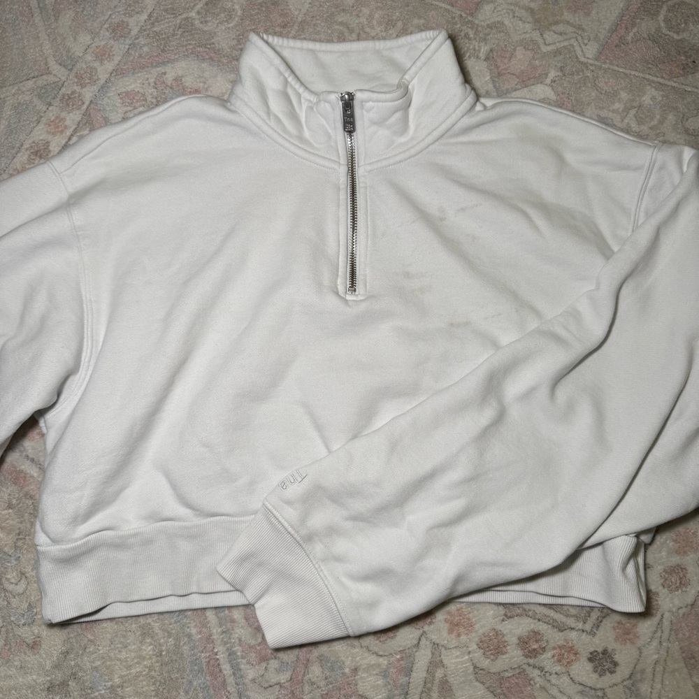 TNA White Half-Zip Sweater